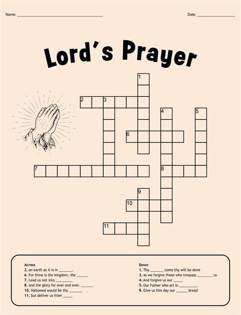 prayer crossword